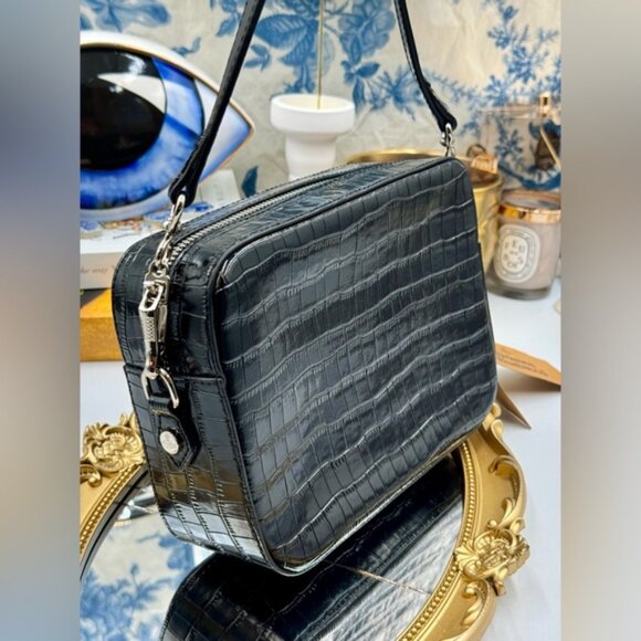 🆕 VIVIENNE WESTWOOD 🧿 NWT Rachel Camera Crossbody Bag - Vegan Croc - AUTH - Picture 6 of 13